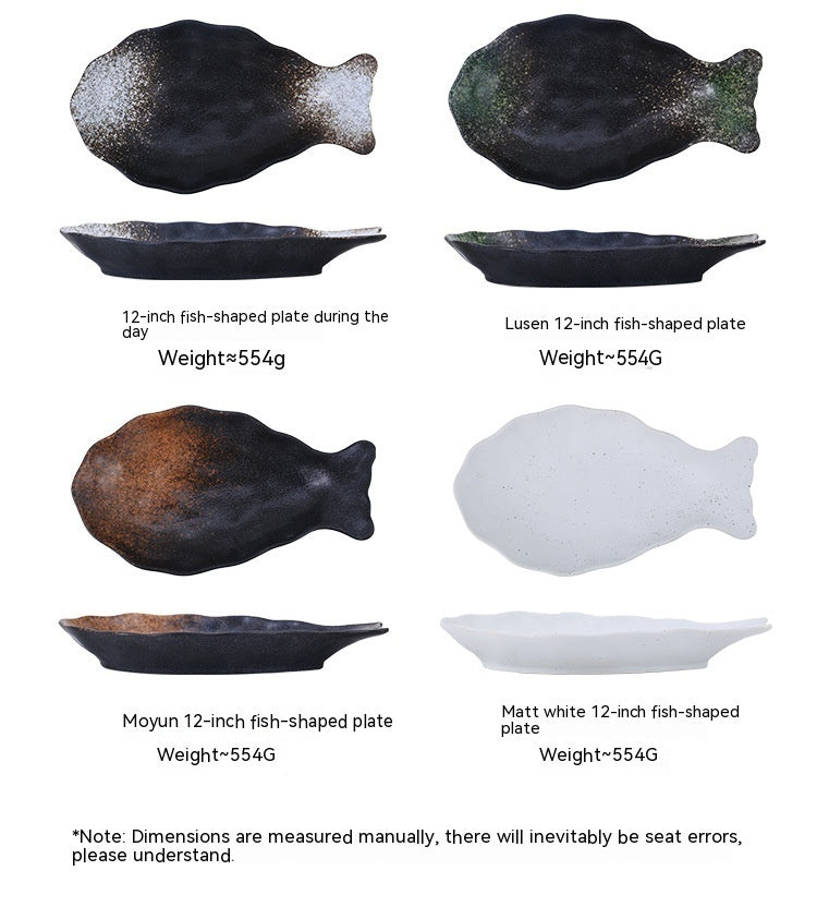 Household Fish Pattern Ceramic Plate