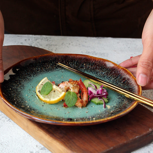 Ceramic Round Grey Plate