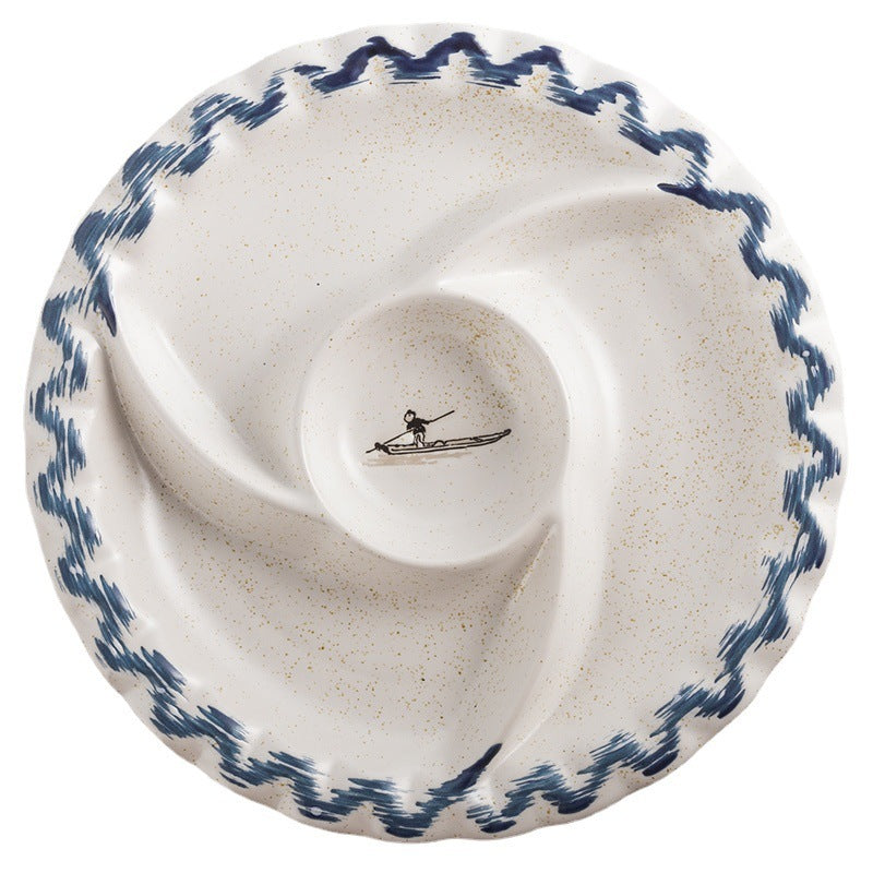 Three Grids Creative Ceramic Plate