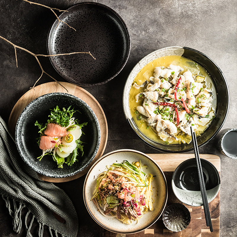 Japanese Deep Round Ceramic Dish