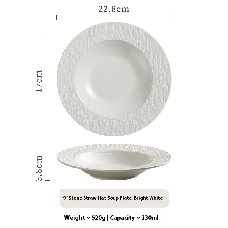 Stone Pattern Soup Ceramic Household Plate