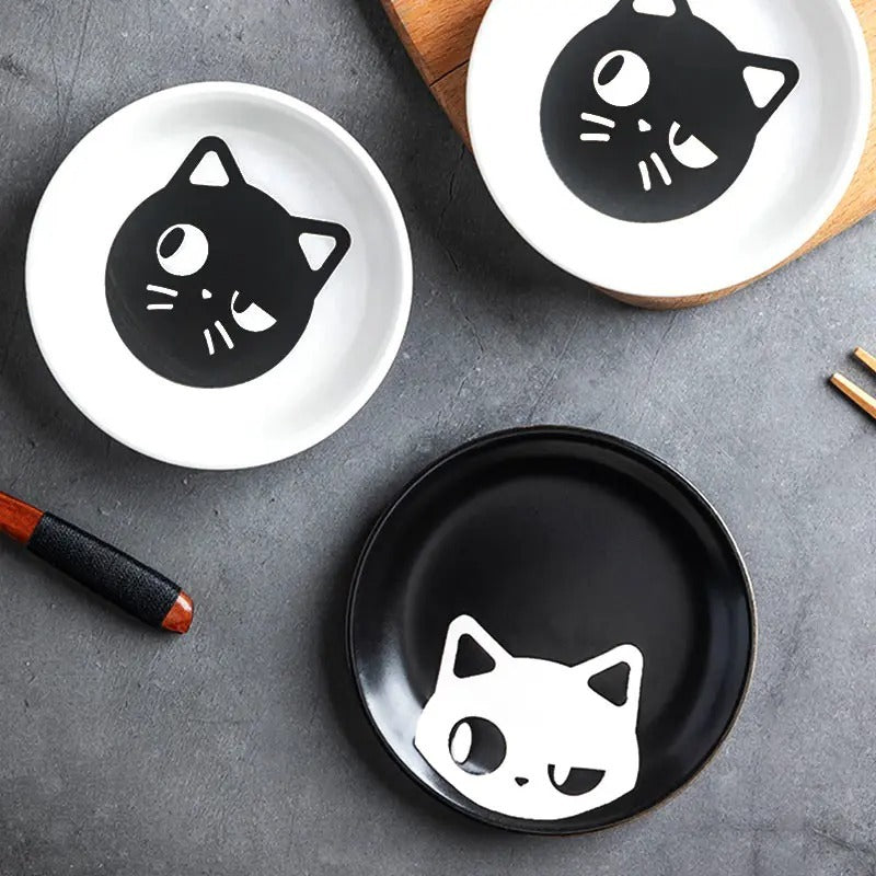 Household Cartoon Cat Ceramic Plate