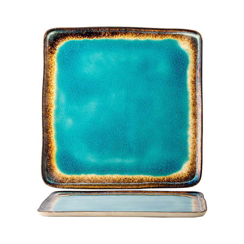 Ocean Blue Ceramic Square Plate