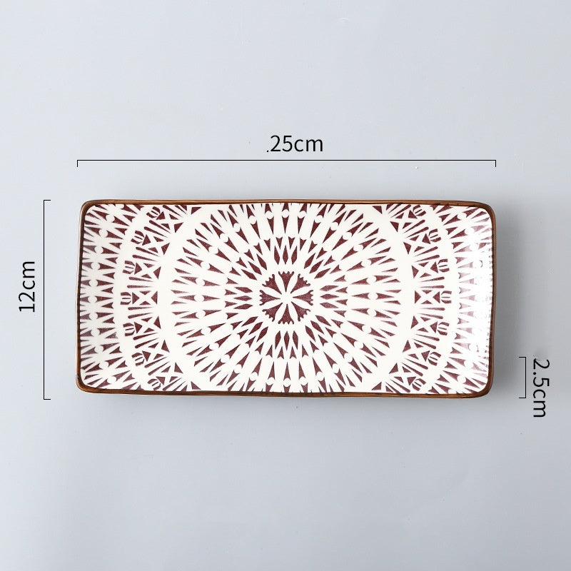 Sushi Plate Underglaze Color Rectangular Plate