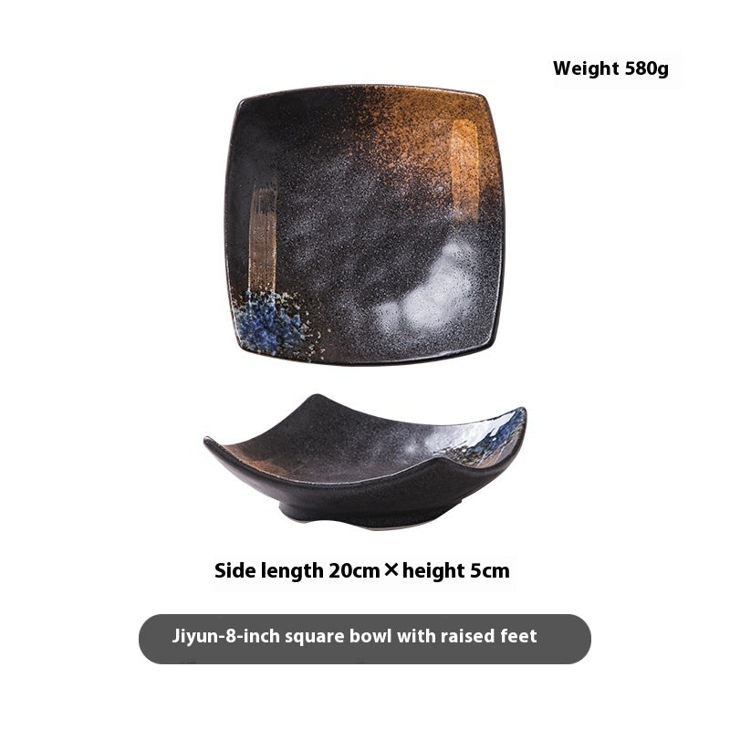 Special-shaped Four-corner Creative Simple Ceramic Bowl