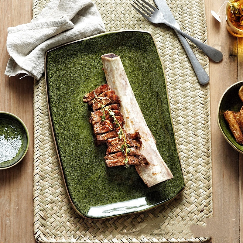 Retro Ceramic Plate Home Creative Irregular Plate