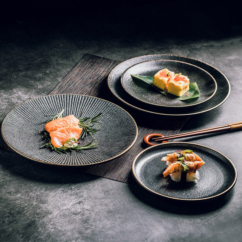 Creative Frosted Black Ceramic Plate