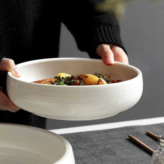 Ceramic Deep Round Household Plate Bowl