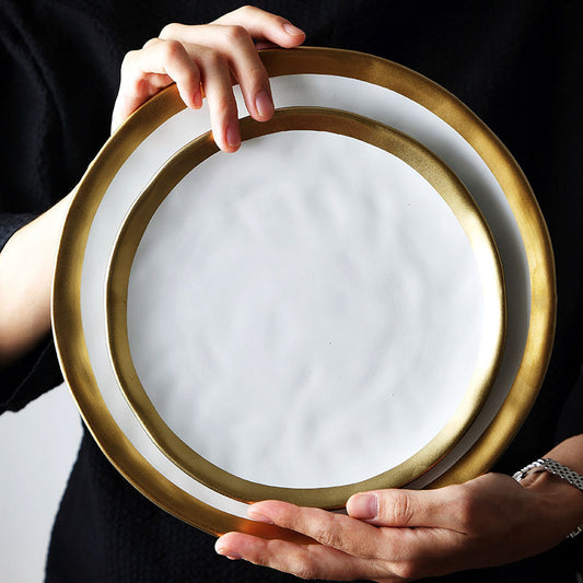 Gilded Harmony Ceramic Plate