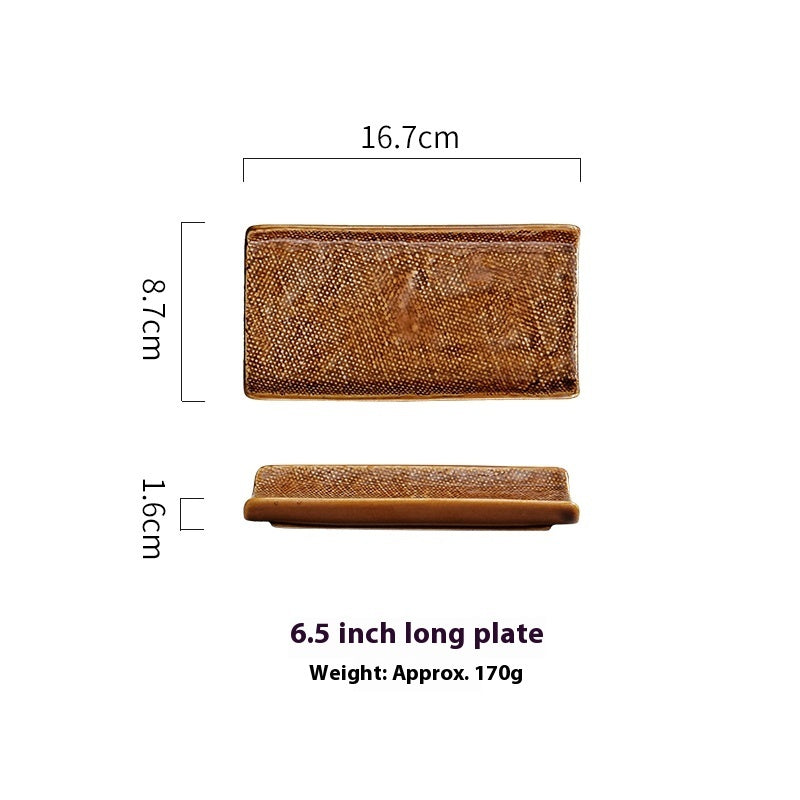 Long Plate Creative Ceramic Underglaze Dish