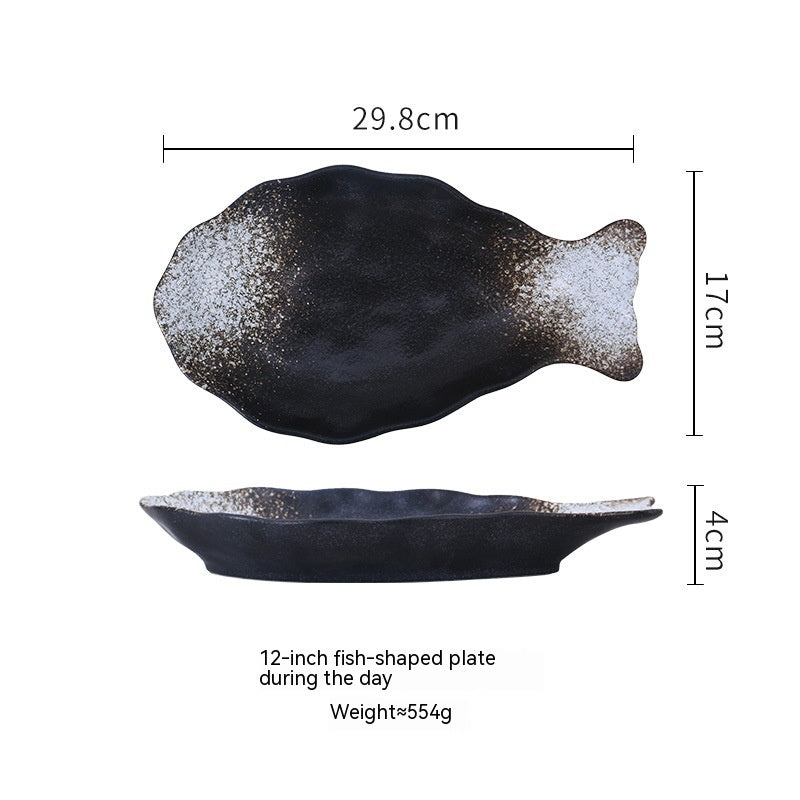 Household Fish Pattern Ceramic Plate