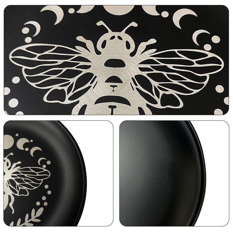 Black Cat Pattern Ceramic Round Plate