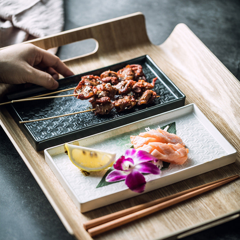 Ceramic Household Rectangular Snack Plate