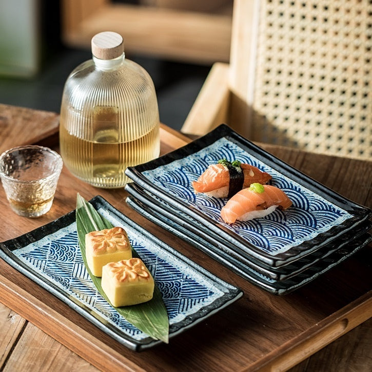 Retro Rectangular Japanese Style Sushi Plate