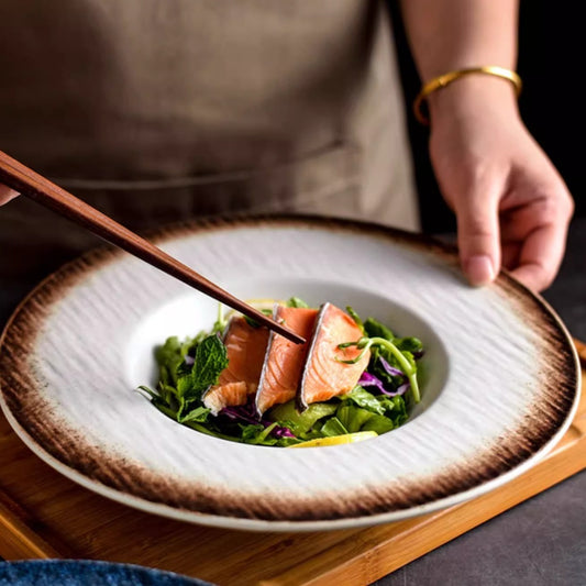 Creative Embossed Black Spaghetti Straw Hat Plate