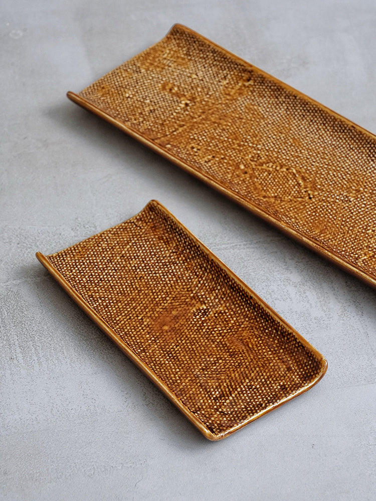 Long Plate Creative Ceramic Underglaze Dish