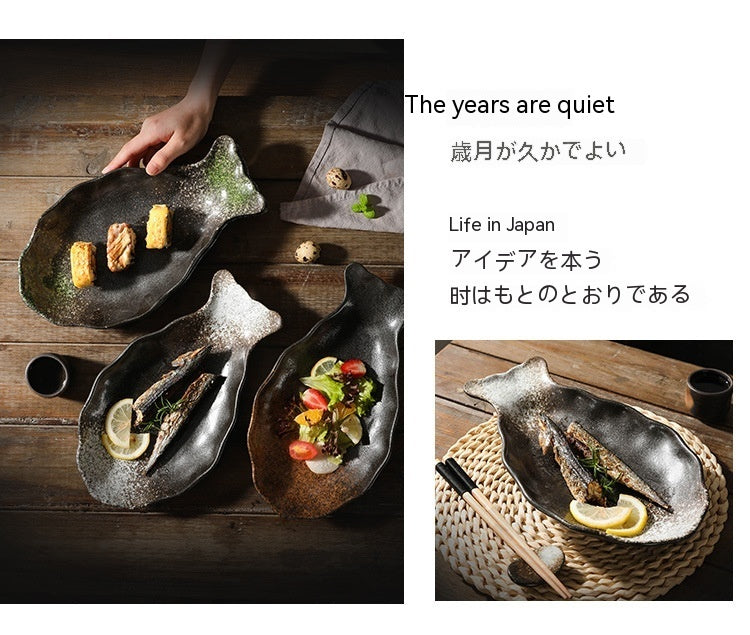 Household Fish Pattern Ceramic Plate