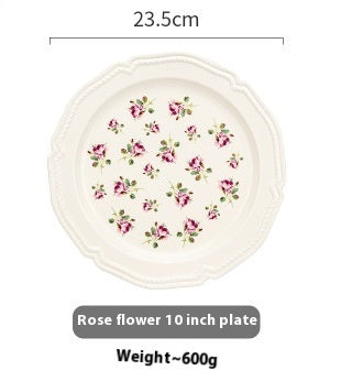 Rose Flat Bowl Home Ceramic Plate