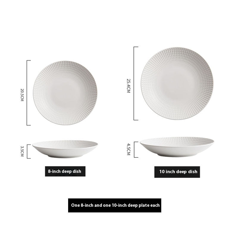 Household Black And White Ceramic Plate