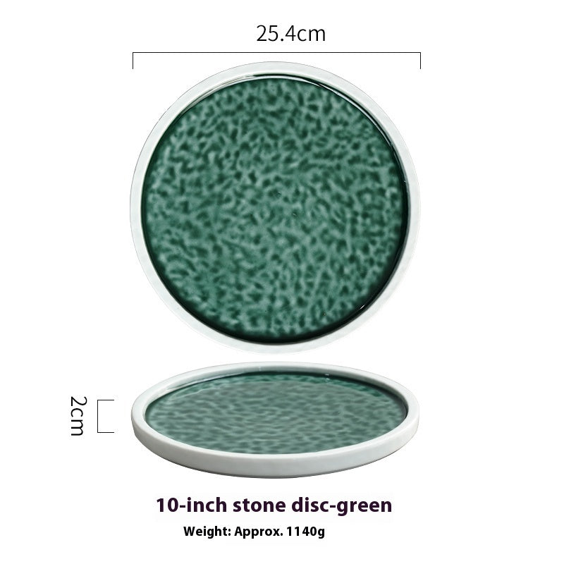 Creative Ceramic Round Plate Retro Large Plate Dish