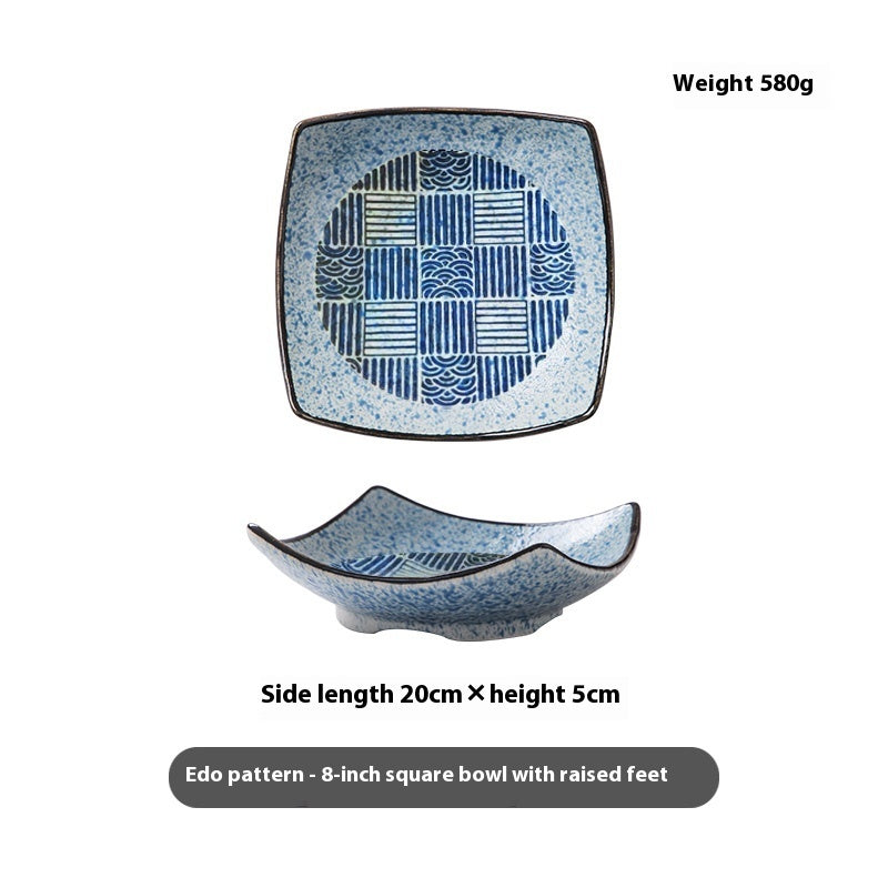 Special-shaped Four-corner Creative Simple Ceramic Bowl