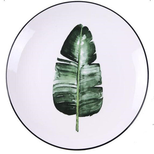 Green Plant Ceramic Plate Cartoon Fruit Plate
