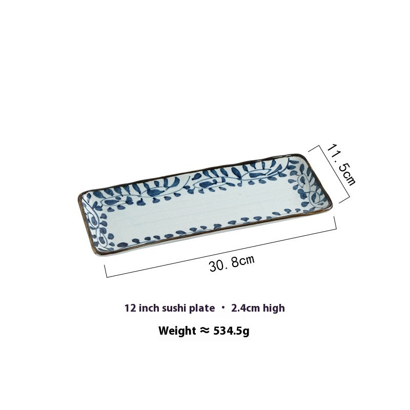 Ceramic Long Plate Rectangular Dessert Snack Plate