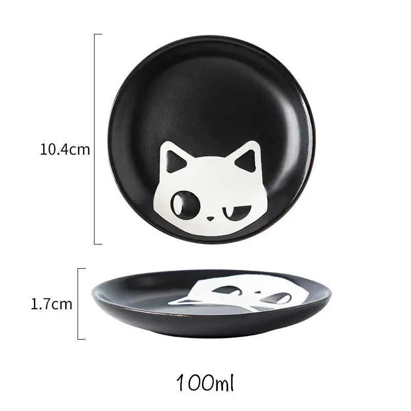Household Cartoon Cat Ceramic Plate