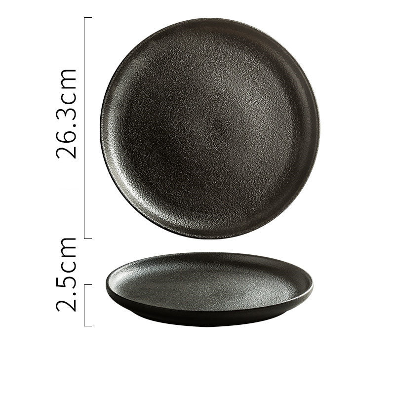 Creative Frosted Black Ceramic Plate