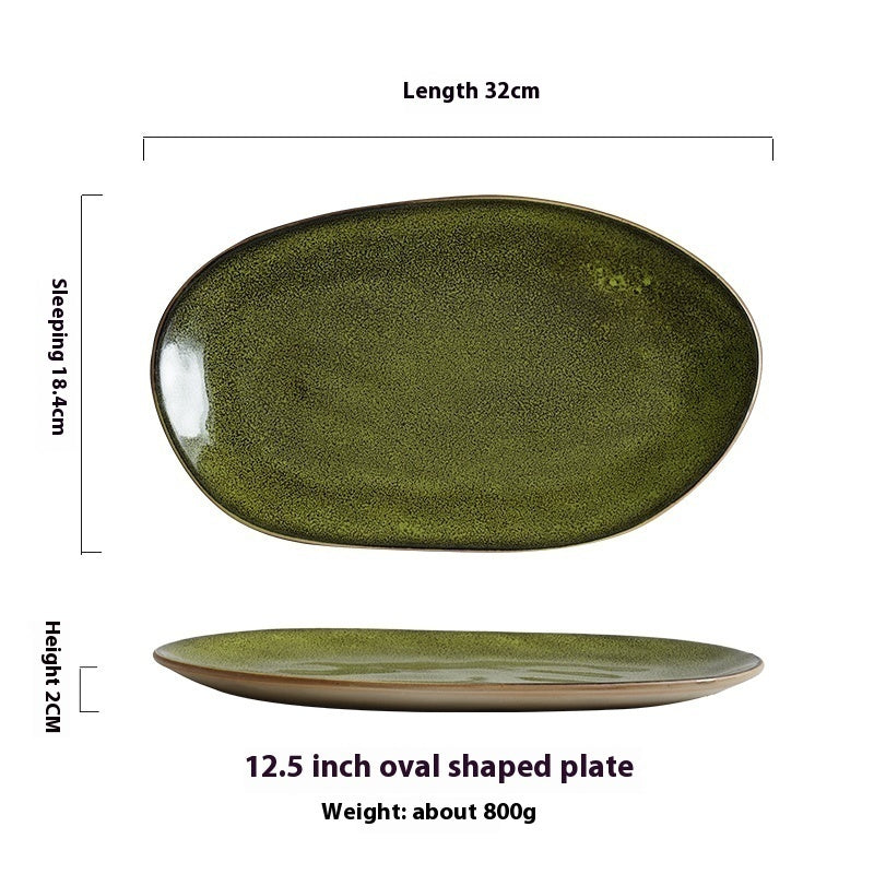 Retro Ceramic Plate Home Creative Irregular Plate