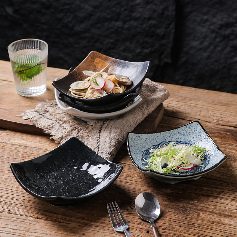 Special-shaped Four-corner Creative Simple Ceramic Bowl