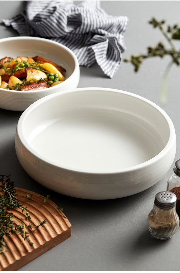 Ceramic Deep Round Household Plate Bowl