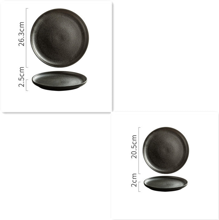Creative Frosted Black Ceramic Plate