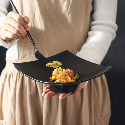 Creative Ceramic Black Square Plate