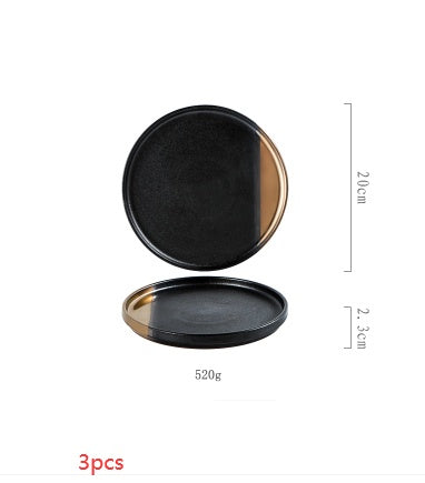 Creative Black Gold Ceramic Plate