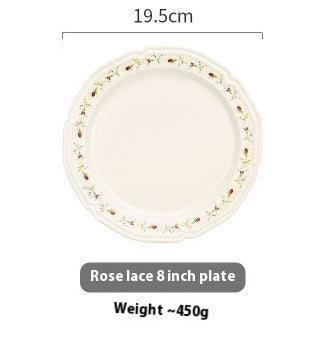 Rose Flat Bowl Home Ceramic Plate