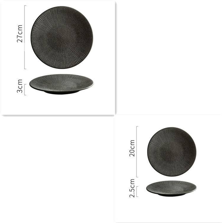 Creative Frosted Black Ceramic Plate