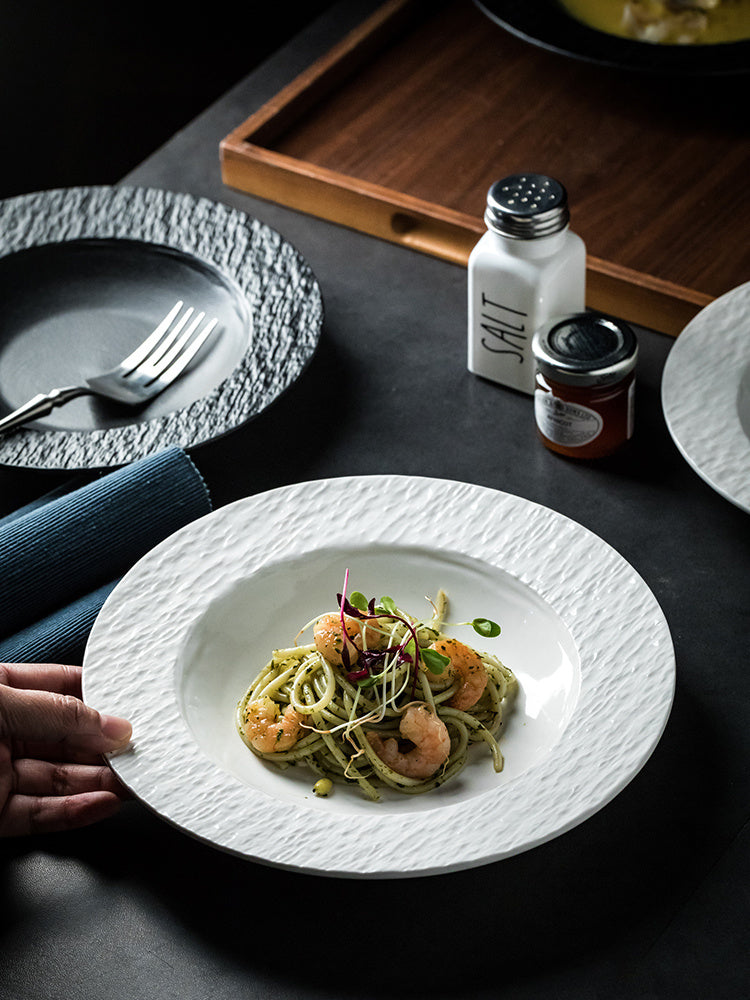 Stone Pattern Soup Ceramic Household Plate