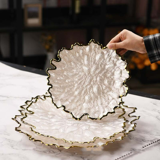 Nordic Style Golden Edge Maize Leaf Plate
