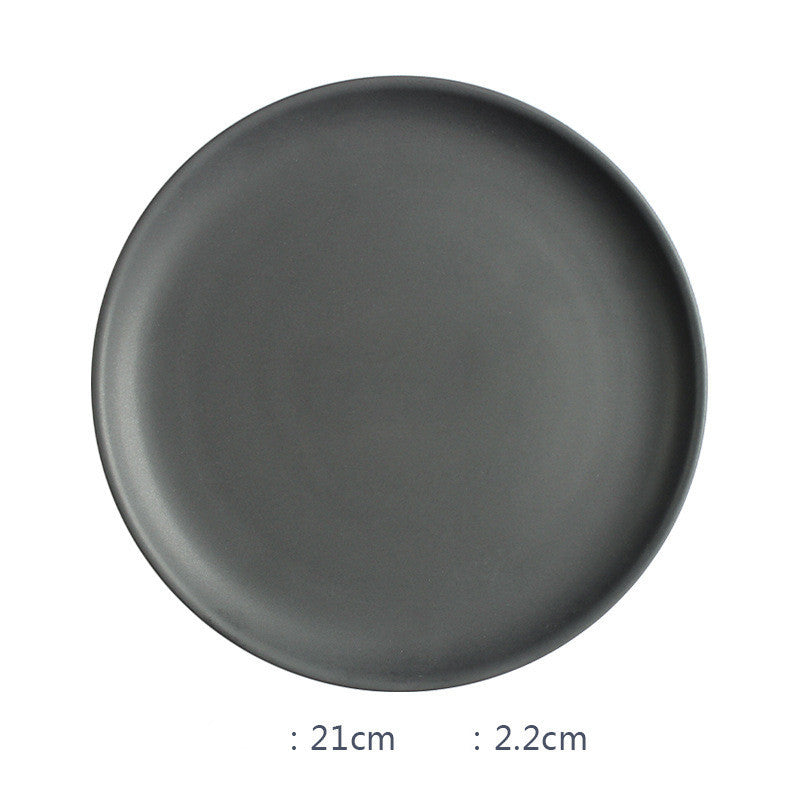 Nordic Ceramic Black Bowls and Plates