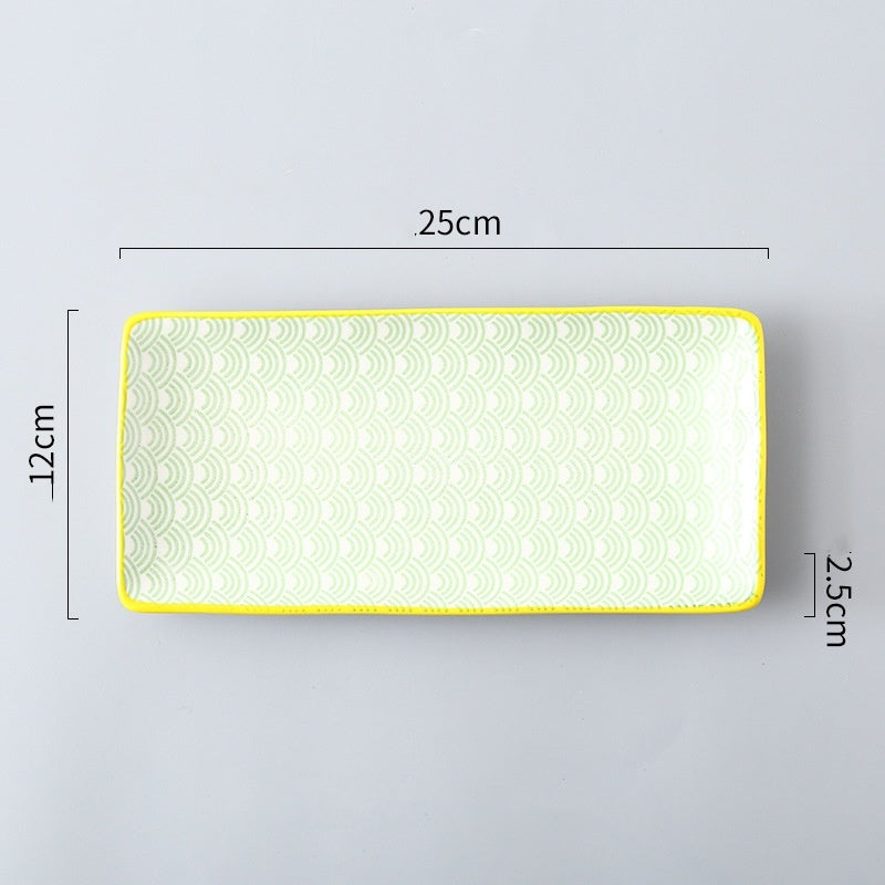 Sushi Plate Underglaze Color Rectangular Plate