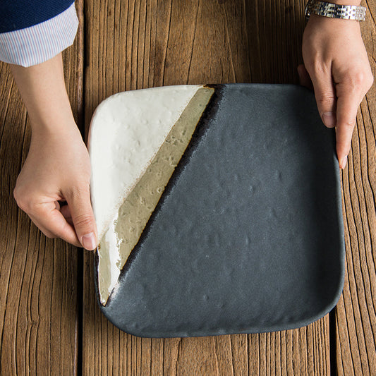 Retro Elegant Ceramic Round Square Plate