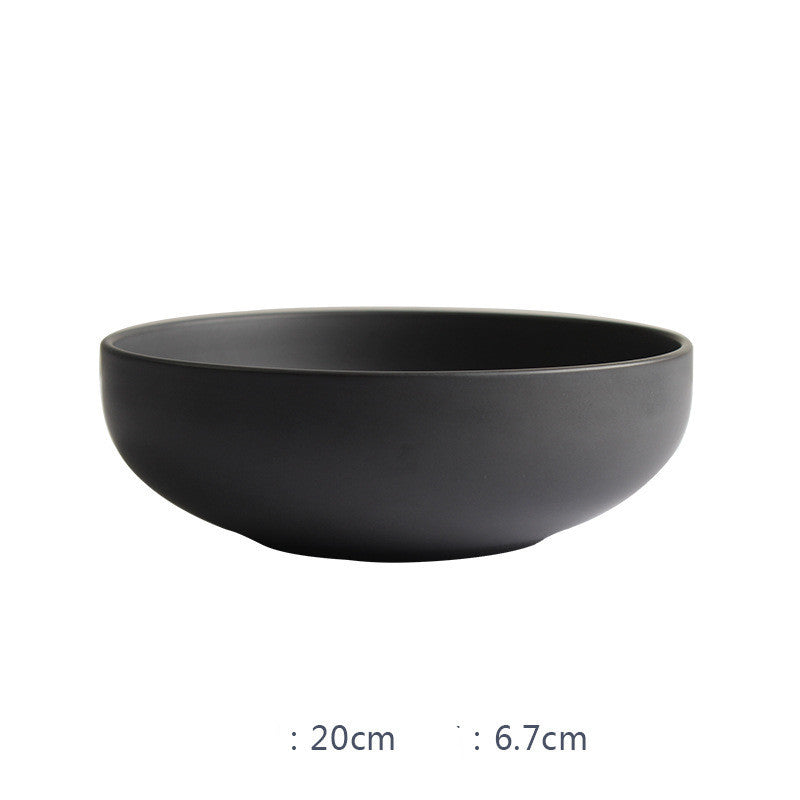Nordic Ceramic Black Bowls and Plates