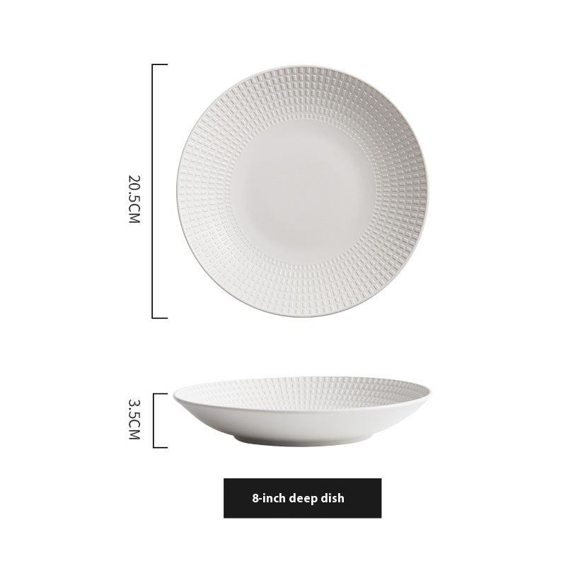 Household Black And White Ceramic Plate