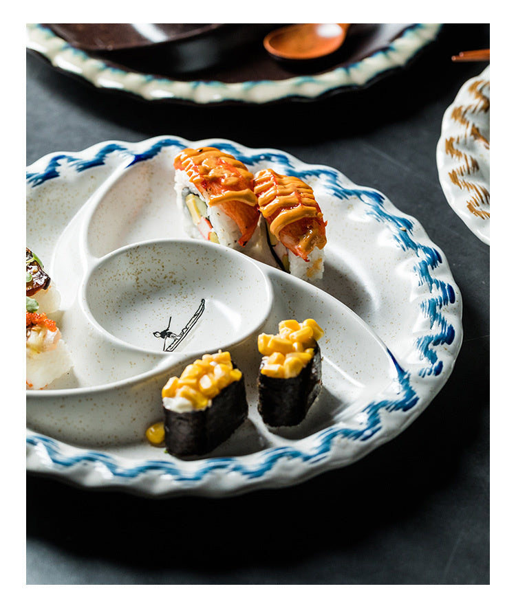 Three Grids Creative Ceramic Plate