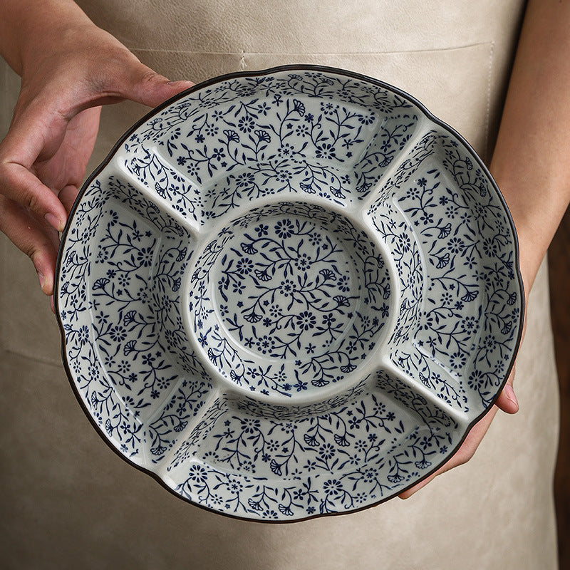 Five-grid Ceramic Restaurant Hotel Plate