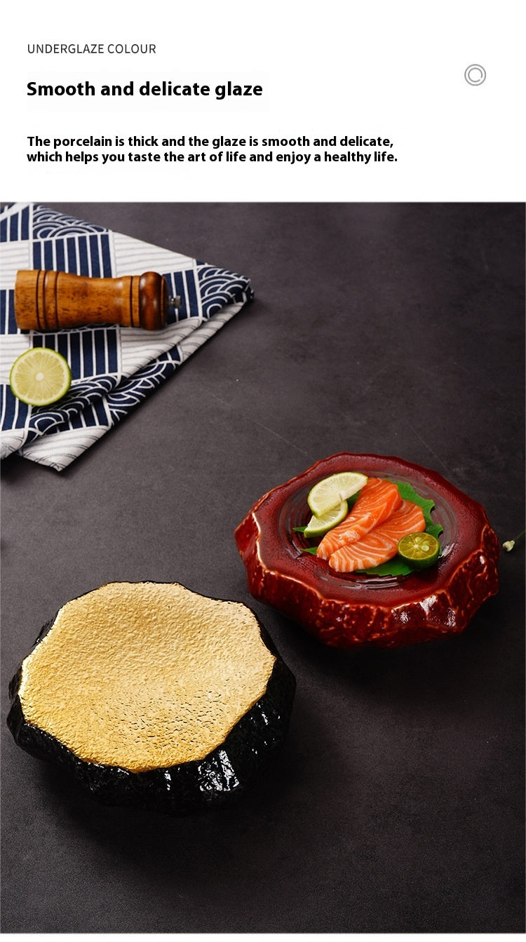 Creative Stone Pattern Ceramic Plate