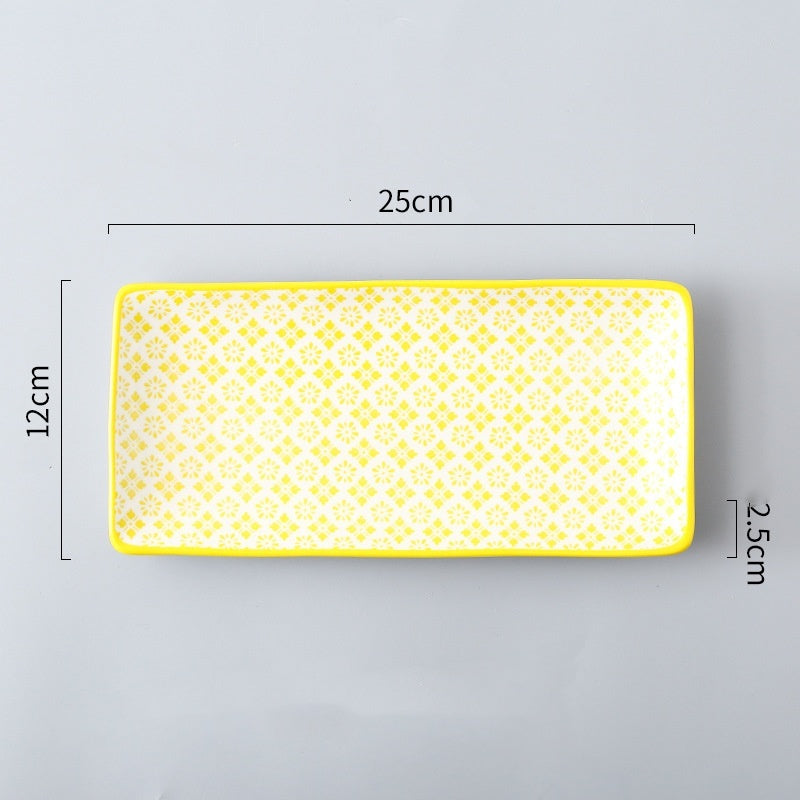 Sushi Plate Underglaze Color Rectangular Plate