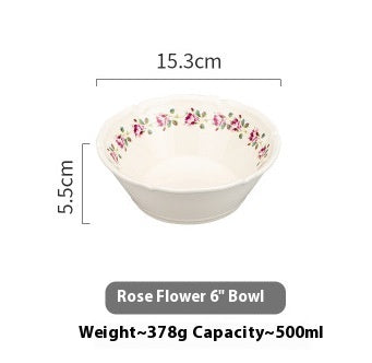 Rose Flat Bowl Home Ceramic Plate