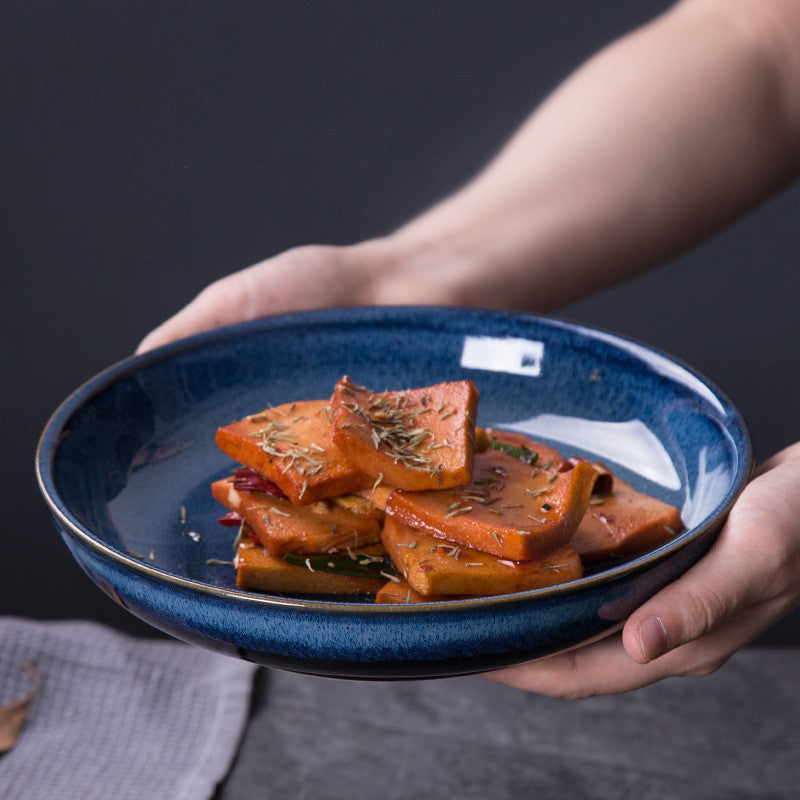 Creative Glaze Blue Ceramic Plate